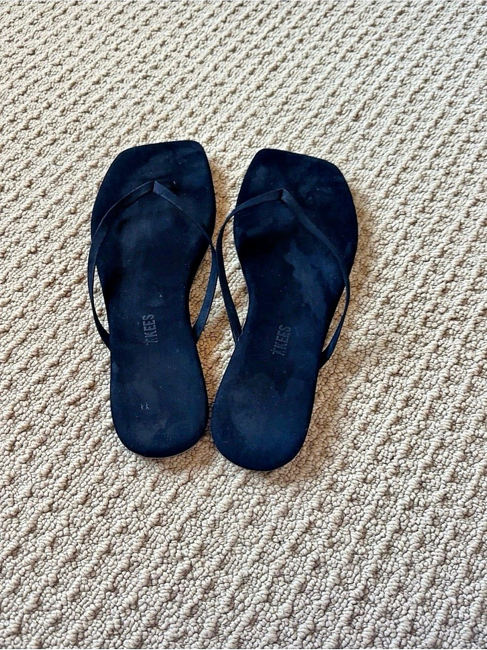Tkees Square Toe Lily Flip Flops Black Flip Flop Sandals - Picture 2 of 3